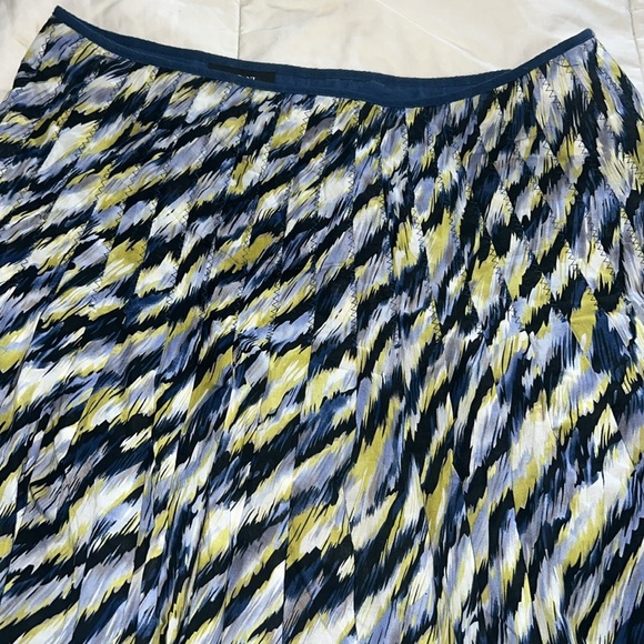 Alfani Blue and White Pleated A-Line Midi Skirt - Picture 3 of 3